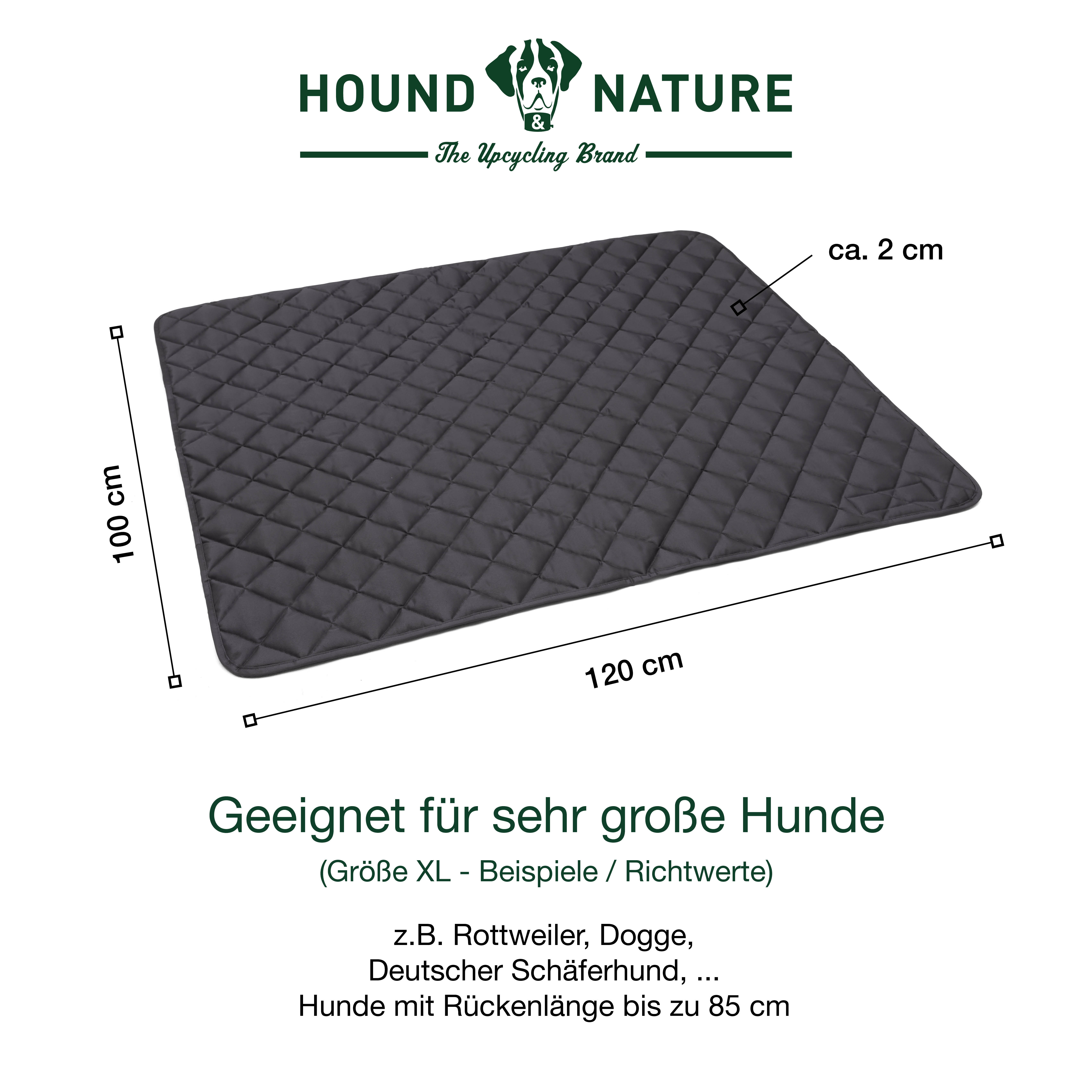 Hundeliegedecke Davos grau XL, Größe: 120 x 100 cm,  dicke Polsterung 1 cm - HOUND & NATURE