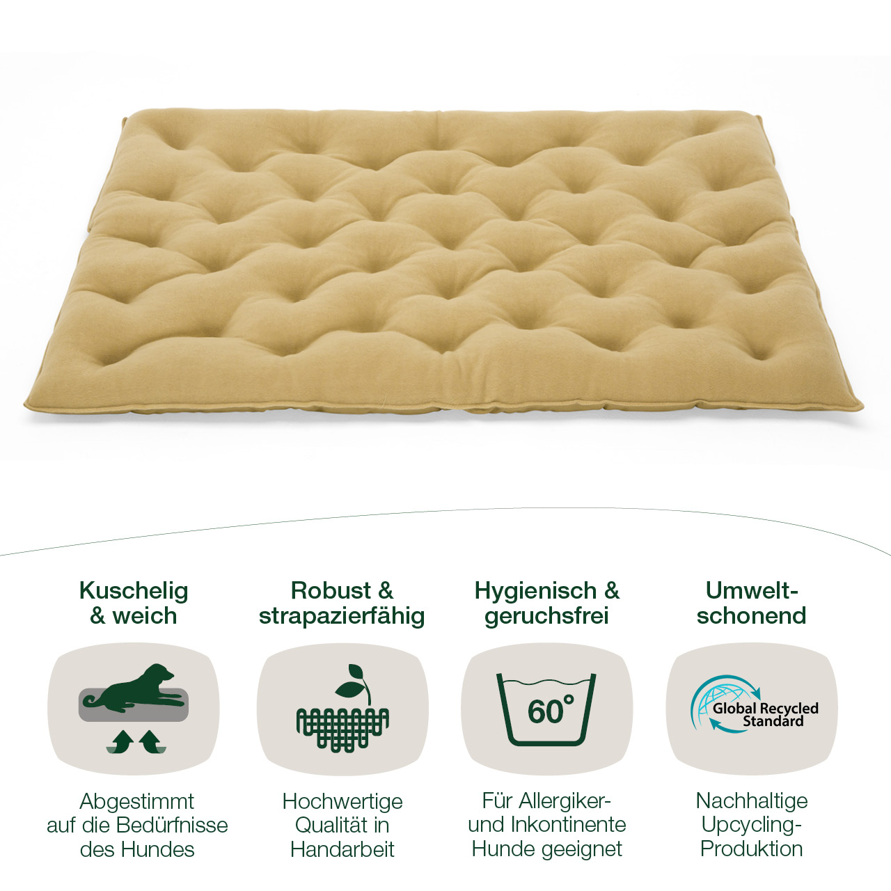 Wende-Einlegekissen Zürich für Hundebetten, beige, Global Recycled Standard - HOUND & NATURE
