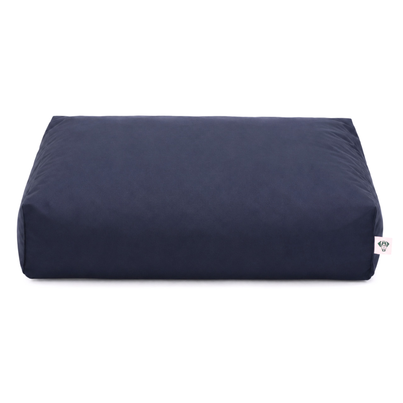Vorderansicht des rechteckigen Hundekissens BUDDYstyle Waterproof in Dunkelblau mit hohem gepolstertem Rand