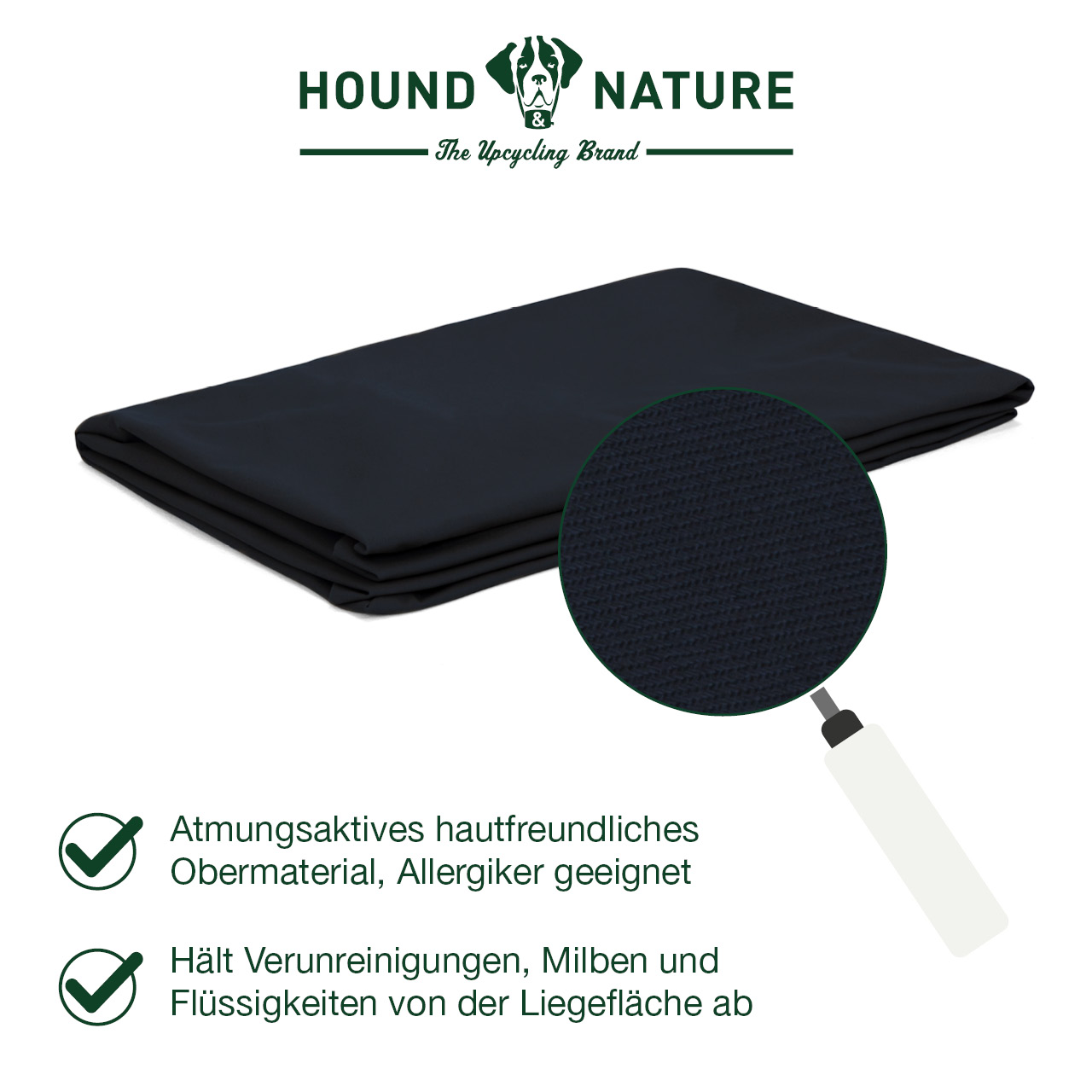 Wasserdichter Baumwoll-Überzug für Einlegekissen dunkelblau | XL