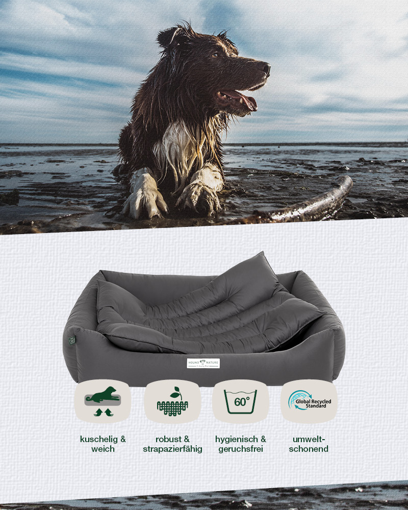 weiche, kuschelige Öko-Hundebetten "Bern" mit Einlegekissen, waschbar, robust & nachhaltig - HOUND & NATURE