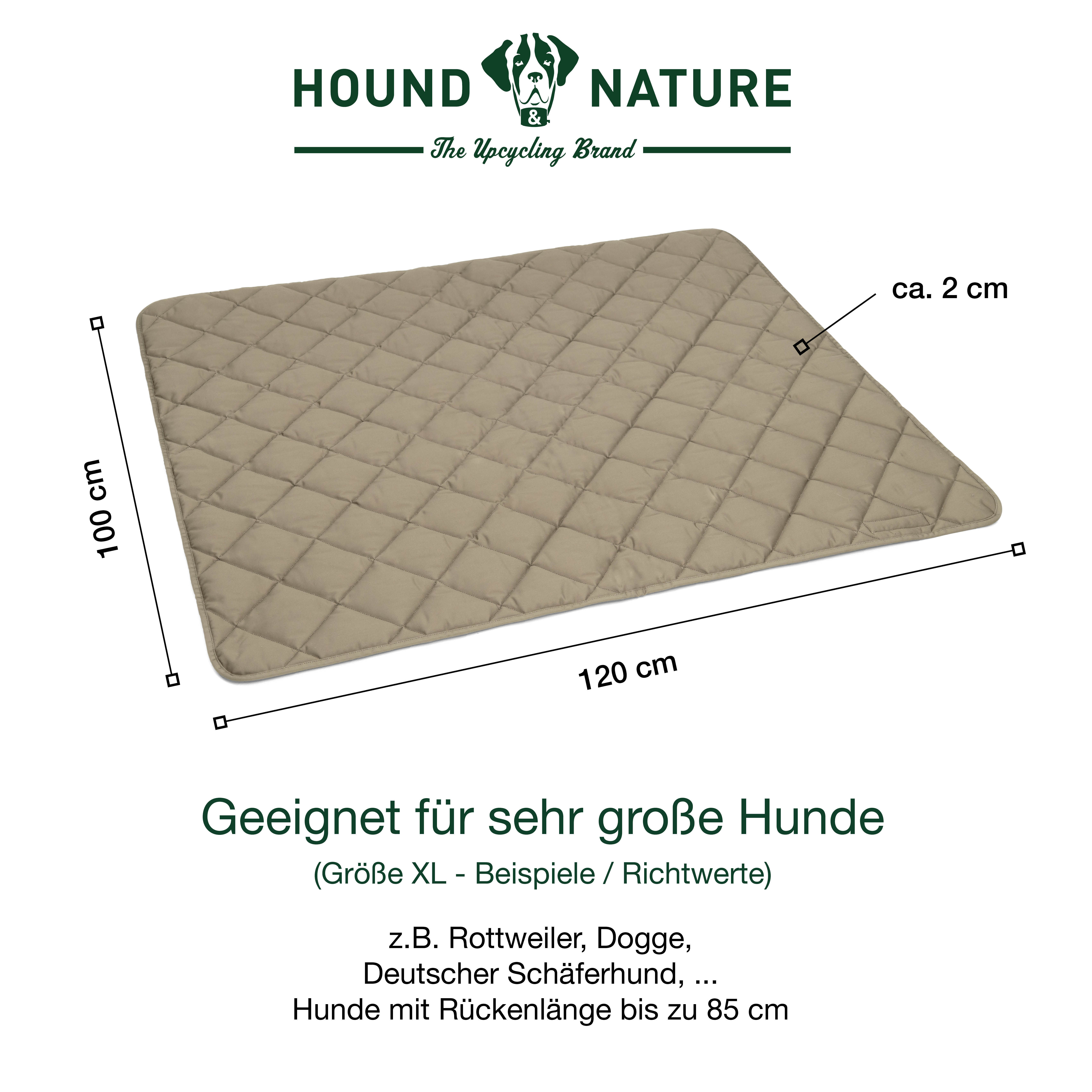 Hundeliegedecke Davos taupe XL, Größe: 120 x 100 cm,  dicke Polsterung 1 cm - HOUND & NATURE