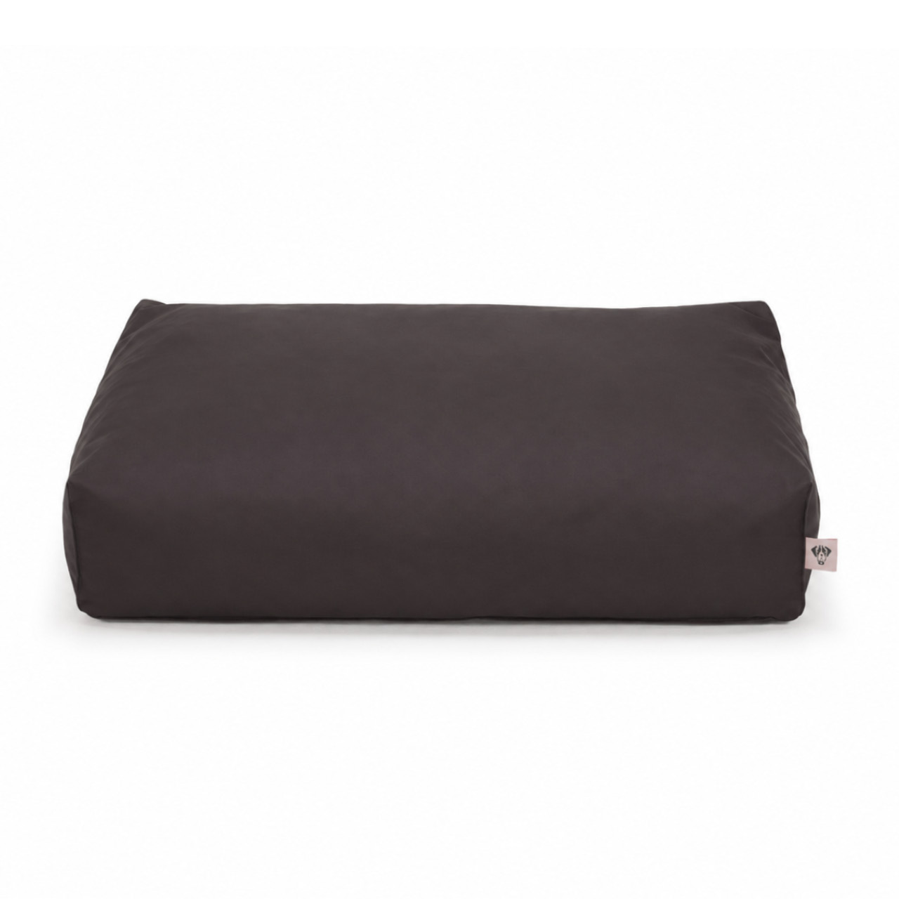 Vorderansicht des rechteckigen Hundekissens BUDDYstyle Waterproof in Grau mit hohem gepolstertem Rand